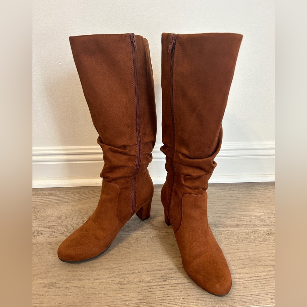 LifeStride Maltese Women's High Heel Slouch Boots - Size 8.5 Wide - Wide Calf